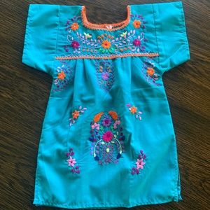 Little girls Mexican embroidered dress
